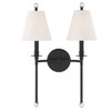 CRYSTORAMA RIV-383-BF Riverdale 2 Light Black Forged Wall Mount