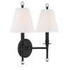 CRYSTORAMA RIV-383-BF Riverdale 2 Light Black Forged Wall Mount