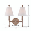 CRYSTORAMA RIV-383-AG Riverdale 2 Light Aged Brass Wall Mount