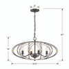 CRYSTORAMA ZUC-A9034-EB-GA Zucca 4 Light English Bronze Chandelier