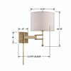 CRYSTORAMA MAR-A8031-AG Marshall 1 Light Aged Brass Wall Mount