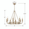 CRYSTORAMA BAI-A2108-AG Bailey 8 Light Aged Brass Chandelier