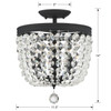 CRYSTORAMA 783-BF-CL-SAQ Archer 3 Light Crystal Black Forged Ceiling Mount