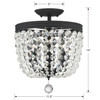 CRYSTORAMA 783-BF-CL-S Archer 3 Light Swarovski Black Forged Ceiling Mount