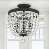 CRYSTORAMA 783-BF-CL-S Archer 3 Light Swarovski Black Forged Ceiling Mount