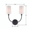 CRYSTORAMA 2242-BF Libby Langdon For Crystorama Sylvan 2 Light Black Forged Sconce