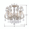 CRYSTORAMA 5115-OS-CL-MWP_CEILING Regis 6 Light Clear Hand Cut Crystal Silver Ceiling Mount