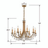CRYSTORAMA 8828-GA-CL-SAQ Bridgehampton Crystal Bronze Chandelier