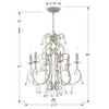 CRYSTORAMA 5016-OS-CL-S Ashton EX 6 Light Olde SilverChandelier