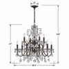 CRYSTORAMA 3029-EB-CL-S Butler 12 Light Clear Crystal English Bronze Chandelier