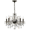 CRYSTORAMA 3025-EB-CL-SAQ Butler 5 Light Clear Crystal English Bronze Chandelier