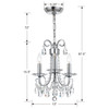 CRYSTORAMA 6823-CH-CL-S Othello 3 Light Clear Crystal Polished Chrome Mini Chandelier