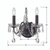 CRYSTORAMA 3022-EB-CL-S Butler 2 Light Clear Crystal English Bronze Sconce