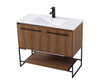 ELEGANT DECOR VF42040WB 40 inch  Single Bathroom Vanity in Walnut Brown