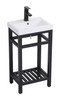 ELEGANT DECOR VF14018BK 18 inch Single Bathroom Metal Vanity in Black