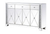 ELEGANT DECOR MF92058 60 in silver crystal mirrored credenza