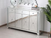 ELEGANT DECOR MF91057 60 in clear crystal mirrored credenza