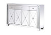 ELEGANT DECOR MF91057 60 in clear crystal mirrored credenza