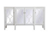 ELEGANT DECOR MF82001WH 60 inch mirrored credenza in White