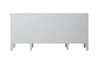 ELEGANT DECOR MF82111WH 72 inch mirrored credenza in White