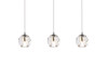 Elegant Lighting 3505D28C Eren 3 lights Chrome pendant