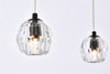 Elegant Lighting 3505D28BK Eren 3 lights Black pendant