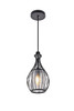 Living District LD2419BK Miya 1 Light Black Pendant