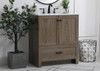 ELEGANT DECOR VF2830WO 30 inch Single Bathroom Vanity in Weathered oak ELEGANT DECOR VF2830WO 30 inch Single Bathroom Vanity in Weathered oak