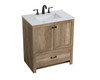 ELEGANT DECOR VF2830NT 30 inch Single Bathroom Vanity in Natural oak ELEGANT DECOR VF2830NT 30 inch Single Bathroom Vanity in Natural oak