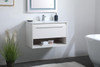 ELEGANT DECOR VF43030WH 30 inch  Single Bathroom Floating Vanity in White ELEGANT DECOR VF43030WH 30 inch  Single Bathroom Floating Vanity in White