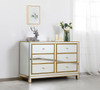 ELEGANT DECOR MF72017G Dresser 6 drawers 48in. W x 18in. Din. x 32in. H in gold