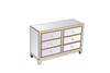 ELEGANT DECOR MF72017G Dresser 6 drawers 48in. W x 18in. Din. x 32in. H in gold