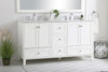 ELEGANT DECOR VF18060DWH 60 inch Double Bathroom Vanity in White