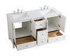 ELEGANT DECOR VF18060DWH 60 inch Double Bathroom Vanity in White