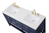 ELEGANT DECOR VF16460DBL 60 inch Single Bathroom Vanity in Blue