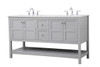 ELEGANT DECOR VF16460DGR 60 inch Single Bathroom Vanity in Gray ELEGANT DECOR VF16460DGR 60 inch Single Bathroom Vanity in Gray