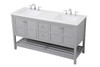 ELEGANT DECOR VF16460DGR 60 inch Single Bathroom Vanity in Gray ELEGANT DECOR VF16460DGR 60 inch Single Bathroom Vanity in Gray