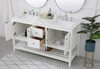 ELEGANT DECOR VF16460DWH 60 inch Single Bathroom Vanity in White ELEGANT DECOR VF16460DWH 60 inch Single Bathroom Vanity in White