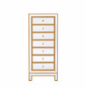 ELEGANT DECOR MF72047G Lingerie Chest 7 drawers 18in. W x 15in. D x 42in. H in gold