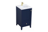 ELEGANT DECOR VF18018BL 18 inch Single Bathroom Vanity in Blue ELEGANT DECOR VF18018BL 18 inch Single Bathroom Vanity in Blue