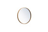 Elegant Decor MR4818BR Metal frame round mirror 18 inch in Brass