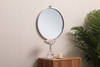 Elegant Decor MR4718S Metal frame round mirror with decorative hook 18 inch in silver