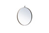 Elegant Decor MR4718S Metal frame round mirror with decorative hook 18 inch in silver