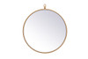 Elegant Decor MR4718BR Metal frame round mirror with decorative hook 18 inch in Brass