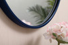 Elegant Decor MR4718BL Metal frame round mirror with decorative hook 18 inch in Blue