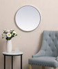 Elegant Decor MR4821S Metal frame round mirror 21 inch in silver