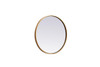 Elegant Decor MR4821BR Metal frame round mirror 21 inch in Brass