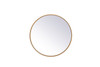 Elegant Decor MR4821BR Metal frame round mirror 21 inch in Brass