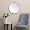 Elegant Decor MR4821BR Metal frame round mirror 21 inch in Brass