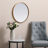 Elegant Decor MR4821BR Metal frame round mirror 21 inch in Brass